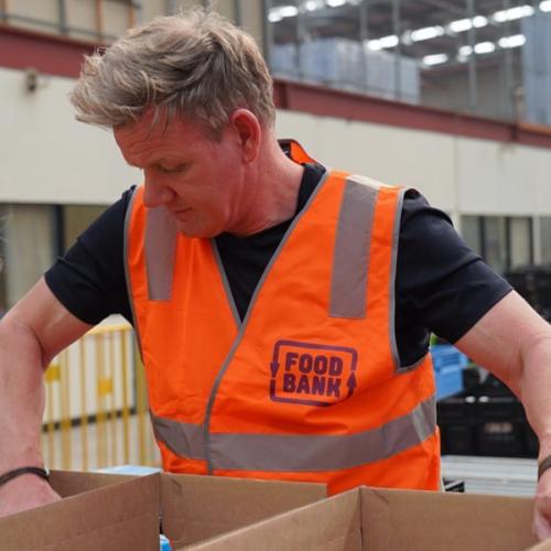 Chef Gordon Ramsay Helps Pack Food For Aussie Bushfire Victims