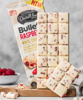 Darrell Lea Has Released Its Very Own White Chocolate Raspberry Bullet Block